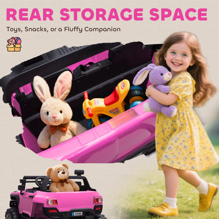 Aosom Kids 2 Seater Ride-On Car Police Truck Electric with LED Lights & MP3 for Kids White