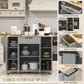 HOMCOM Modern Rolling Kitchen Island Cart with Drawers, Natural Wood Top, Towel Rack, Door Storage Cabinet, White