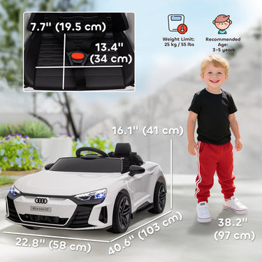Aosom Ride-On Toy On Car with Remote Control, 12V 3.1 MPH Electric Ride for Kids w/ Suspension System, Horn Honking, White