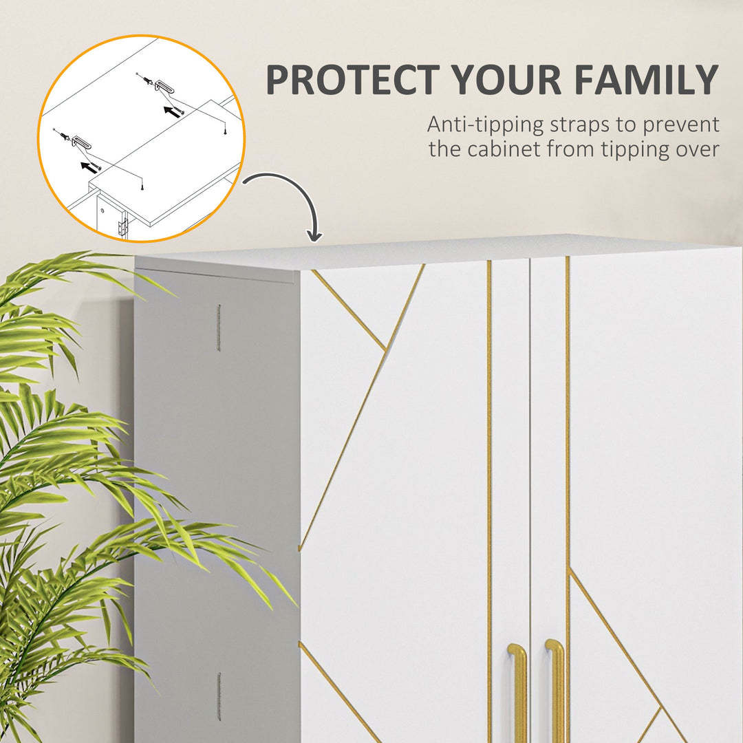 HOMCOM 44" Storage Cabinet, 2-Door Kitchen Pantry Cabinet with 4-tier Shelving, 8 Spice Racks and Adjustable Shelves