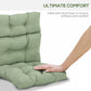 Outsunny Outdoor Patio Chair Seat/Back Chair Cushion Replacement, Tufted Pillow with Thick Filling and String Ties, Light Green