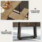 Outsunny Picnic Table and Bench Set for 6 Persons with 2" Umbrella Hole, Slatted Top & Steel Frame, for Party, BBQ, Patio, Lawn