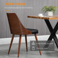 HOMCOM Dining Chairs Set of 2, Tufted Kitchen Chairs, PU Leather Upholstered Seats and Steel Legs for Dining Room, Black