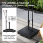 Outsunny Patio Umbrella Base with Adjustable Wheels and Handle, Outdoor Patio Umbrella Stand, Filled Up to 121lbs with Stand, 99lbs with Water for Garden Poolside, Black