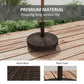 Outsunny 20.5" Round Parasol Base Resin Patio Umbrella Base Garden Parasol Holder Outdoor Offset Weight Stand with Wheels Black