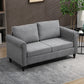 HOMCOM Vintage Loveseat, Upholstered Love Seat Furniture, Chenille-feel Fabric 2 Seater Sofa Couch with Rolled Arms, Gourd-Shaped Rubber Wood Legs for Living Room, Dark Grey