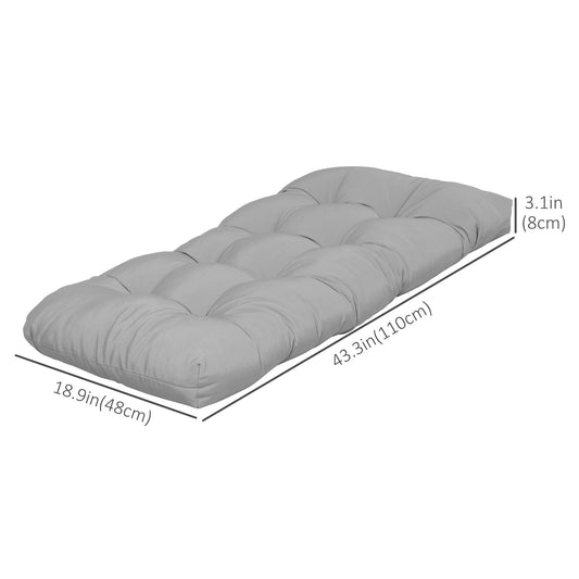 Outsunny Set of 2 Patio Bench Replacement Cushions, 2 Seater Outdoor Loveseat Cushion Seat Pad, 43" x 19" x 3", Gray
