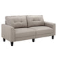 HOMCOM 3-Seater Sofa, Mid-Century Linen Couch with Upholstered Seat, Button-Tufted Back Cushion and Rubber Wood Legs for Living Room, Bedroom, Gray