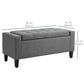 HOMCOM Storage Ottoman Bench Linen-Touch Fabric Tufted Chest Footstool with Flipping Top, Beige