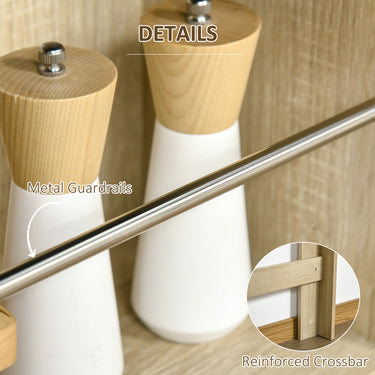 HOMCOM Bar Table Counter Height Dining Table with 3 Storage Shelves for Kitchen, Dining Room, Living Room, Natural