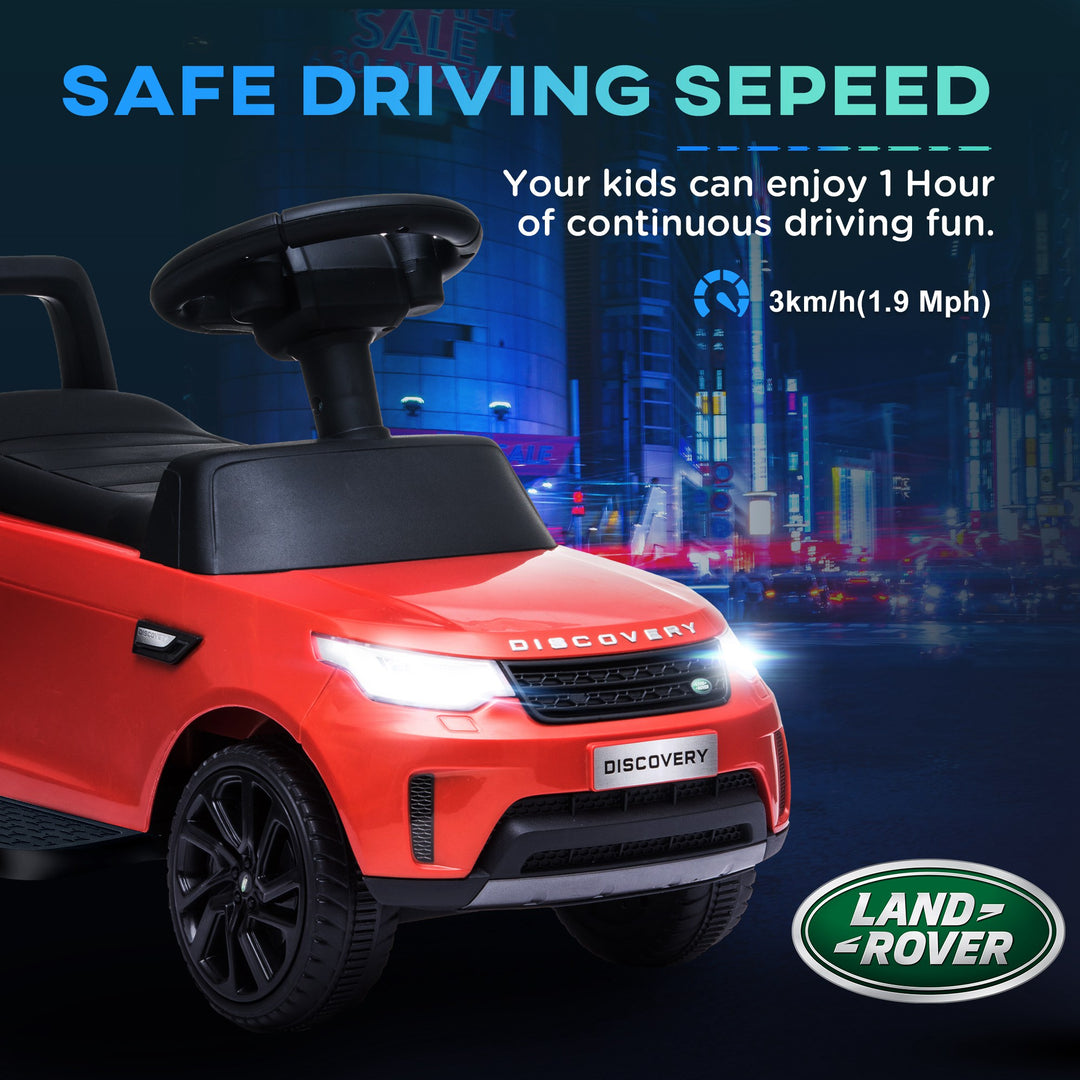 Qaba 2 in 1 6V Land Rover Licensed Electric Car for Kids, Sliding Car with Music Horn Headlights, for 18-60 Months White
