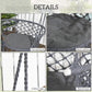 Outsunny Hanging Hammock Chair, Cotton Rope Porch Hammock Swing with Metal Frame and Cushion, Large Macrame Seat for Patio, Garden, Bedroom, Living Room,  Dark Grey