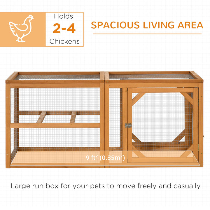 PawHut 55" Wooden Chicken Coop Extension Outdoor with Roosting Bars, Combinable Design, Orange