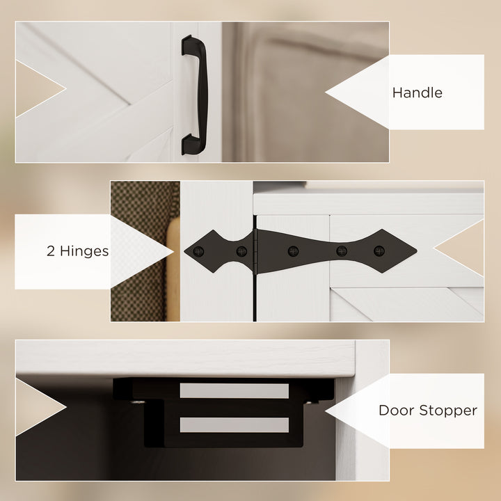 HOMCOM Set of 2 Side Tables, Night Stands with Charging Outlets, White