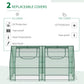 Outsunny 6' x 3' x 3' Portable Mini Greenhouse, Garden Green House Kit with 2 PE/Plastic Covers, Steel Frame and 2 Roll Up Zipper Windows, Dark Green