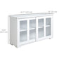 HOMCOM Kitchen Sideboard, Stackable Storage Cabinet, Sliding Glass Door Console, Serving Buffet for Kitchen & Dining Room