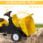 Aosom Ride on Toy Dump Truck for Kids, Pedal Construction Car with Detachable Trailer for 3 Year Old, Yellow
