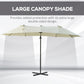 Outsunny Outdoor Patio Umbrella Offset Cantilever Umbrella with Twin Canopy Sunshade Umbrella with Lift Crank Grey