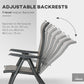 Outsunny 2PCs Outdoor Wicker Folding Chairs with Adjustable Backrest, Grey