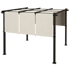 Outsunny 10' x 10' Metal Pergola, Outdoor Pergola with Retractable Canopy, for Garden, Patio, Backyard, Deck