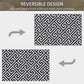 Outsunny Reversible Outdoor RV Rug, Patio Floor Mat, 5' x 8' Plastic Straw Rug for Backyard, Deck, Beach, Camping, Black & White