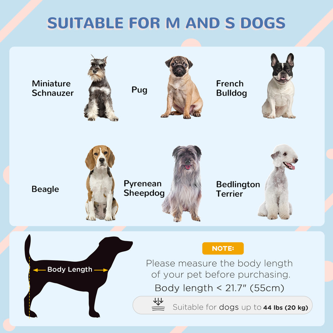 PawHut Dog House Outdoor Elevated Dog Bed with Removable Cover, Mesh Windows, Storage Bag, for S and M-Sized Dogs, Grey