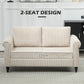HOMCOM Vintage Loveseat, Upholstered Love Seat Furniture, Chenille-feel Fabric 2 Seater Sofa Couch with Rolled Arms, Gourd-Shaped Rubber Wood Legs for Living Room, Dark Grey