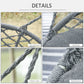 Outsunny Patio Hammock Chair 2 Seat, Hanging Rope Hammock Swing Chair with Metal Frame and Cushion, Large Macrame Seat for Indoor and Outdoor 396 lbs Capacity, Dark Grey