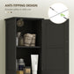 HOMCOM 67" Tall Bathroom Cabinet, Narrow Bathroom Storage Cabinet with Drawer, Barn Doors and Adjustable Shelves, White