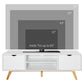 HOMCOM Modern Wooden TV Stand with 2 Storage Cabinet Stand for TV's up to 65" for Living Room Office, Storage Entertainment Center, White