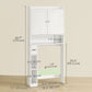 HOMCOM Modern Over the Toilet Storage Cabinet with 2 Doors, Above Commode Storage Cabinet with Toilet Paper Holder, Grey