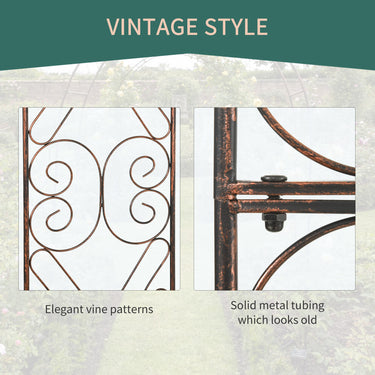 Outsunny 7.5ft Garden Metal Arch Outdoor Walkway Arbor for Decorative Climbing Vine Plants Party Wedding Ceremony Decoration Accessories Black