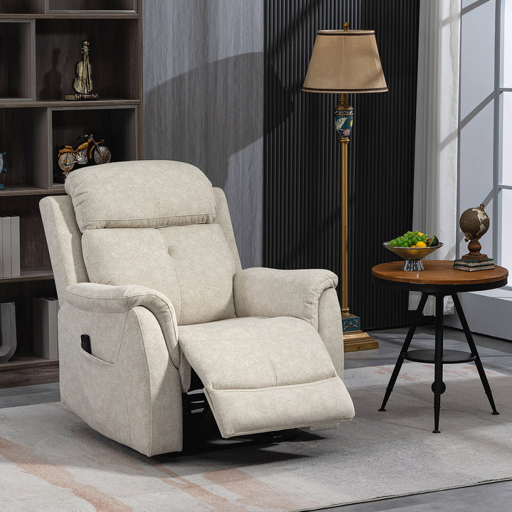 HOMCOM Manual Recliner Chair with Vibration Massage, Reclining Chair for Living Room with Side Pockets, Dark Grey