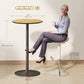 HOMCOM Round Table for 2, 40.2 Inch Bar Height Pub Table with Steel Frame, Non-Slip Base for Living Room, Kitchen, Natural Wood