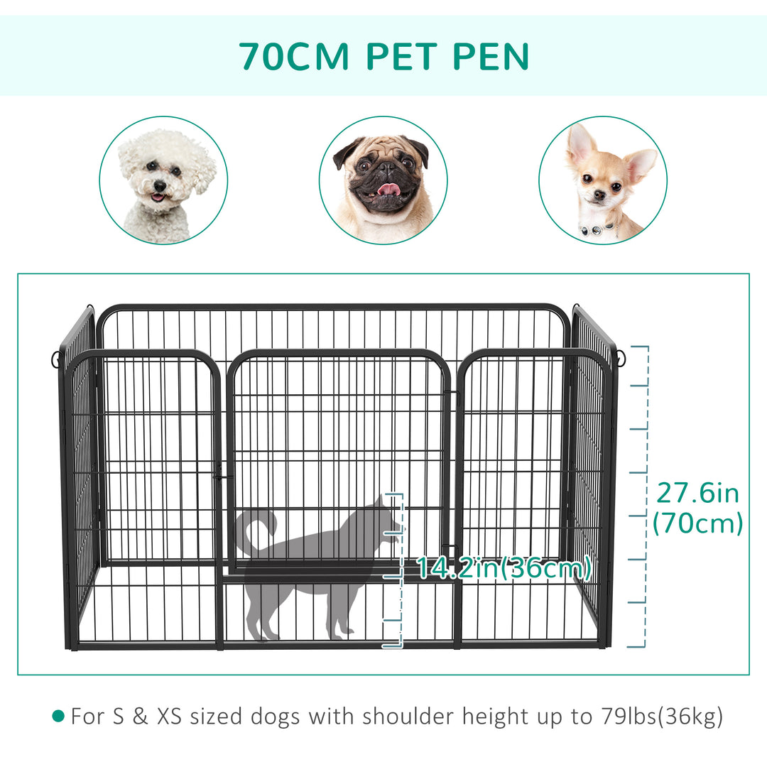 PawHut 32"W 4-Panel Metal Dog Pen Exercise Pet Playpen Dog Indoor/Outdoor Fence, Black