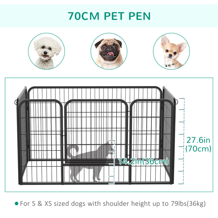 PawHut 32"W 4-Panel Metal Dog Pen Exercise Pet Playpen Dog Indoor/Outdoor Fence, Black