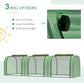 Outsunny 138"x39"x32" Transparent PVC Mini Tunnel Greenhouse Garden Green Grow Shed Portable Plant Flower Warm House Steel Frame Zipped Doors