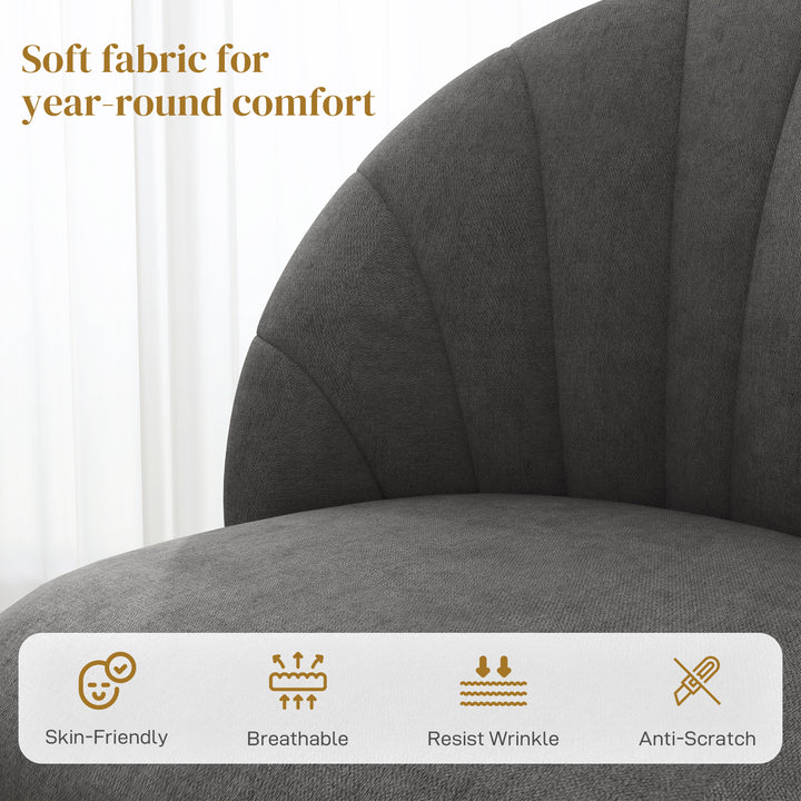 HOMCOM Modern Dining Chairs Set of 4, Upholstered Dining Room Chairs with Metal Legs, Shell Backrest, Padded Seat, Cream White