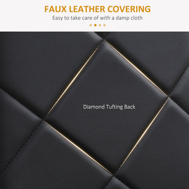 HOMCOM Dining Chairs Set of 4, Modern Accent Chair with High Back, Upholstery Faux Leather and Steel Legs for Living Room, Kitchen, Black