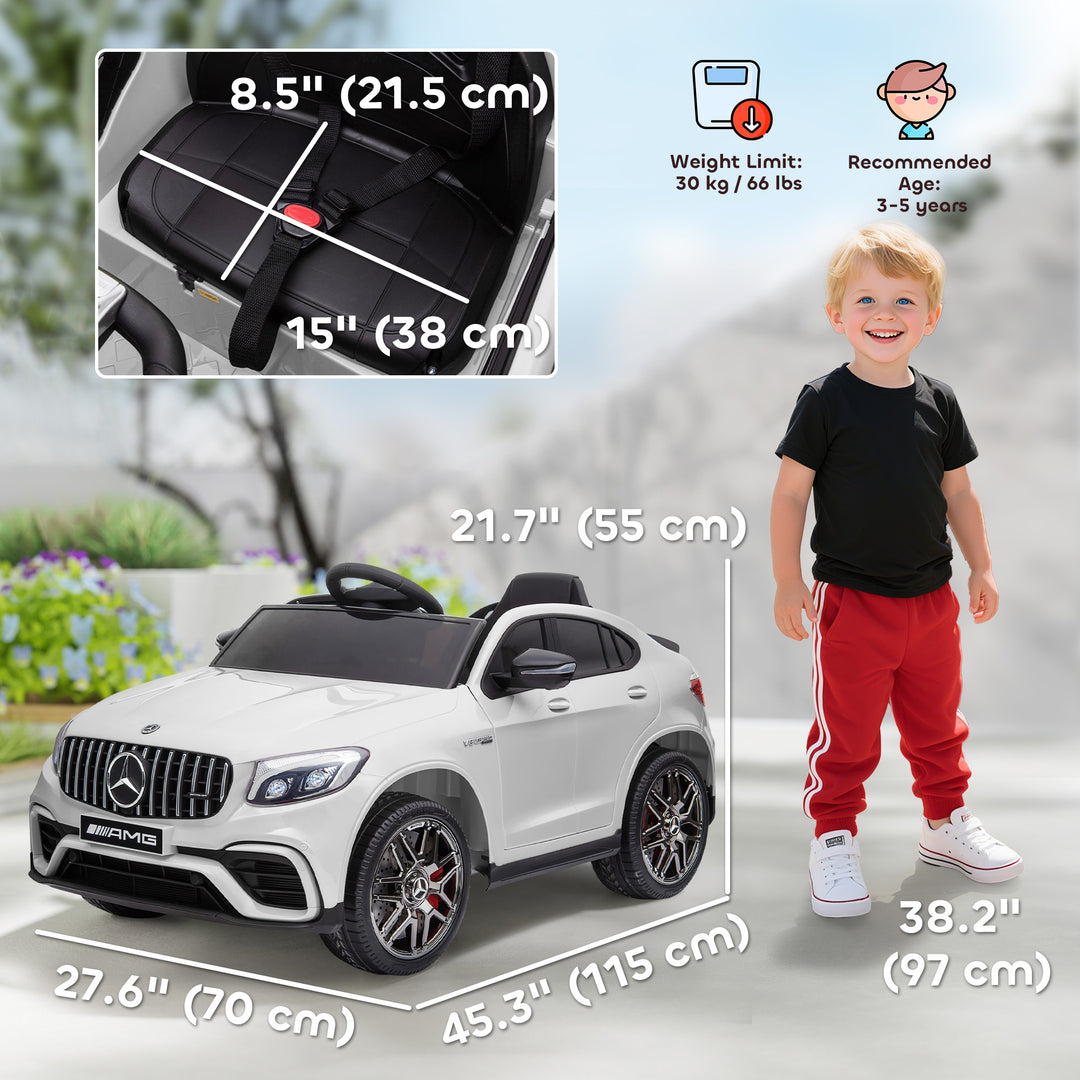 Aosom 12V/7AH Kids Ride on Car, Mercedes Benz AMG GLC63S Coupe, Electric Car with Remote Control, Handle, 2 Speed, with Music, Electric Light, Easy to Move, Red