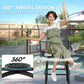 Outsunny Outdoor Bar Stools Set of 2, Swivel Bar Height Chairs with High Back, Curved Armrests and Steel Frame, Black