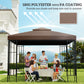 Outsunny 10' x 10' Square 2-Tier Gazebo Canopy Replacement Top Cover Outdoor Garden Sun Shade, Charcoal Grey