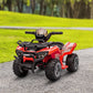 Aosom 6V Kids ATV Quad, 4 Wheeler Battery Powered Electric Ride on Car with Music, Forward, for Boys and Girls Ages 18-36 Months, Red