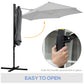 Outsunny 8.5FT Outdoor Cantilever Roma Parasol with 360Â° Rotation and Cross Base, Offset Patio Umbrella for Garden, Dark Grey