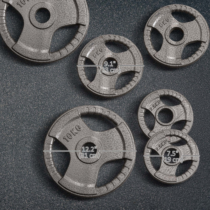 Soozier 6 PCS Weight Plates Grip Plate Sets for Strength and Weightlifting Training, Barbell Weight Set for Home, 77 Lbs Total