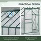 Outsunny 6' x 12' x 6.5' Walk-in Greenhouse, Polycarbonate Greenhouse with Adjustable Roof Vent, Base, Sliding Door, Clear