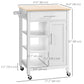 HOMCOM Kitchen Island, Compact Kitchen Cart on Wheels with Open Shelf & Storage Drawer for Dining Room, Kitchen, Black