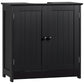 HOMCOM Under Sink Bathroom Cabinet with 2 Doors and Shelf, Pedestal Sink Bathroom Vanity Furniture, White
