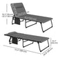Outsunny Folding Chaise Lounge Chair Set of 2, Reclining Outdoor Lounge Chair Set with Quick Drying Pad Headrest Side Pocket, Tanning Chair Set for Beach Garden Pool, Light Grey