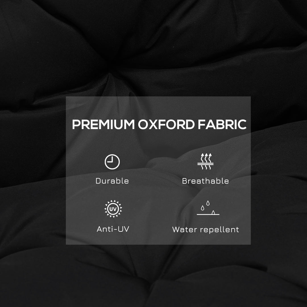 Outsunny Porch Swing Cushion Garden Bench Cushion with Backrest, Non-Slip 2-seater Soft Pad, Swing Chair Mat Replacement for Indoor and Outdoor, 39.4" x 38.6", Dark Grey